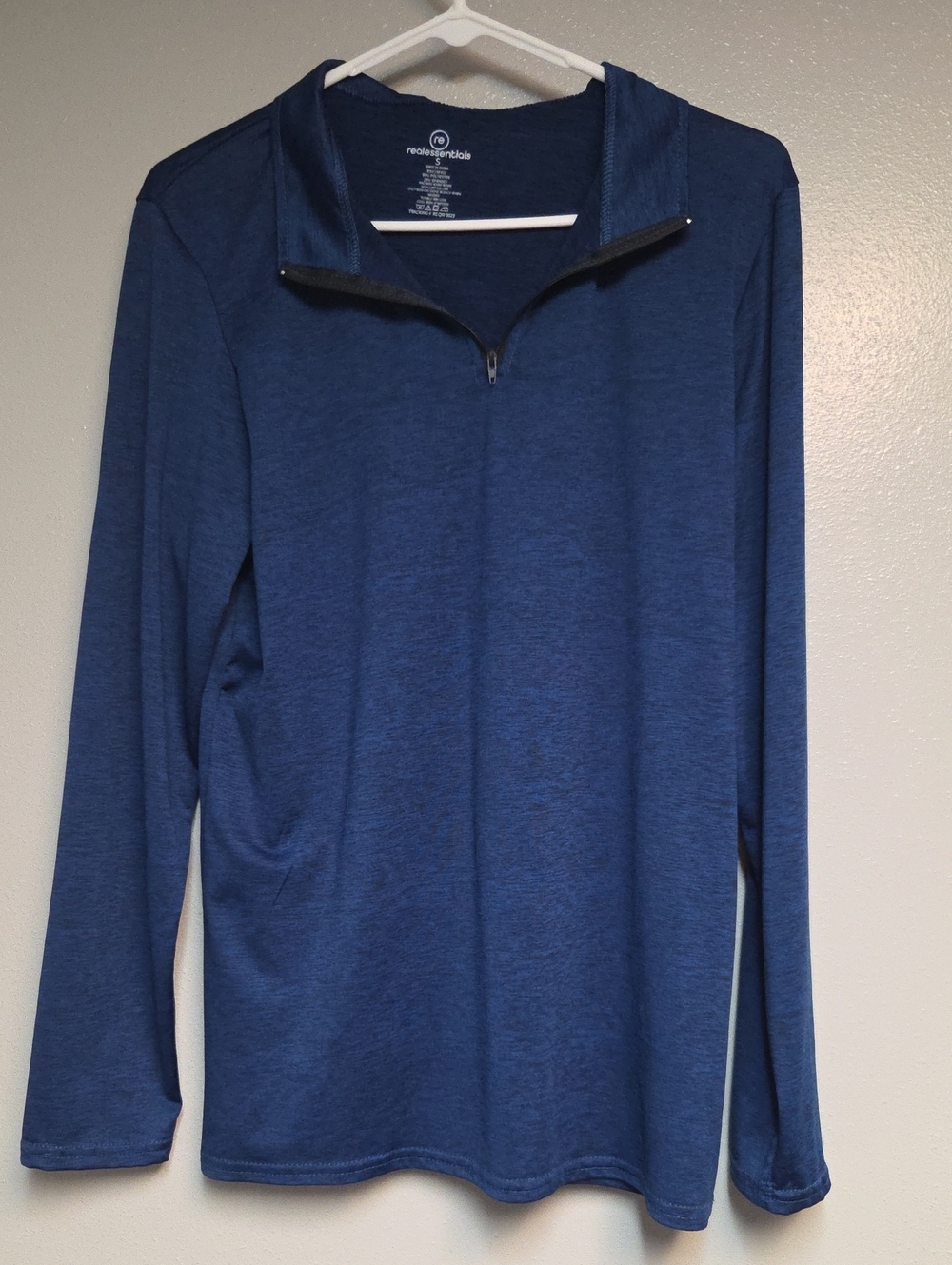 Real Essentials Men's Navy Blue Quarter-Zip Pullover